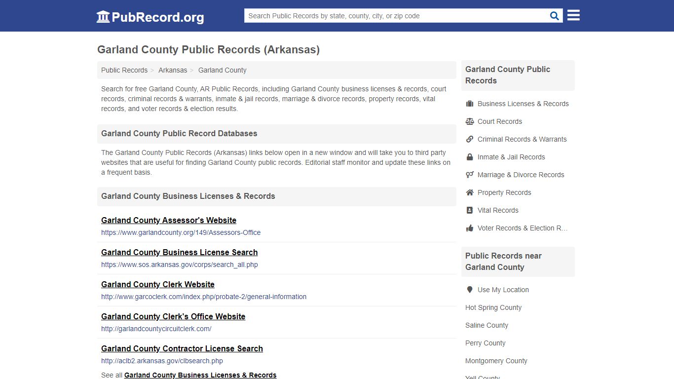 Garland County Public Records (Arkansas) - PubRecord.org